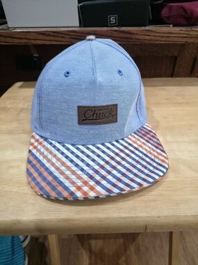 Chuck Patch Light Blue Cap with Orange & Navy Plaid Brim